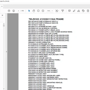 Download Tadano Crane TM-ZX500 41050601156A FRAME Parts Manual PDF
