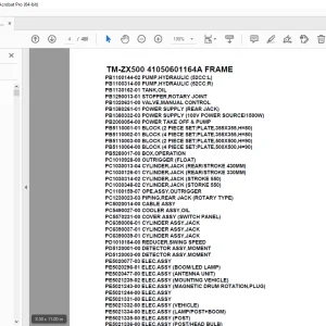 Tadano Crane TM-ZX500 41050601164A FRAME Parts Manual -PDF DOWNLOAD