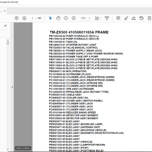 Tadano Crane TM-ZX500 41050601165A FRAME Parts Manual - PDF DOWNLOAD