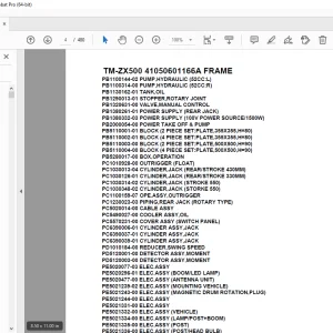 Tadano Crane TM-ZX500 41050601166A FRAME Parts Manual - PDF DOWNLOAD