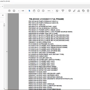 Tadano Crane TM-ZX500 41050601173A FRAME Parts Manual - PDF DOWNLOAD