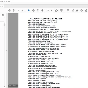 Tadano Crane TM-ZX500 41050601174A FRAME Parts Manual - PDF DOWNLOAD