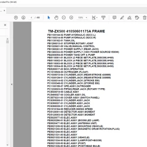Tadano Crane TM-ZX500 41050601175A FRAME Parts Manual - PDF DOWNLOAD