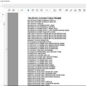 Tadano Crane TM-ZX500 41050601186A FRAME Parts Manual - PDF DOWNLOAD