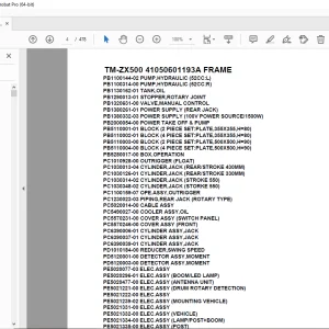 Parts Manual for Tadano Crane TM-ZX500 41050601193A FRAME PDF Download