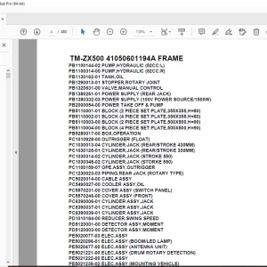 Tadano Crane TM-ZX500 41050601194A FRAME Parts Manual - PDF DOWNLOAD