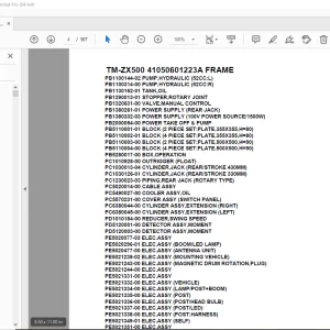 Tadano Crane TM-ZX500 41050601223A FRAME Parts Manual - PDF DOWNLOAD