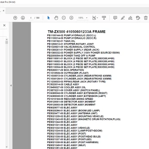 Tadano Crane TM-ZX500 41050601233A FRAME Parts Manual - PDF DOWNLOAD