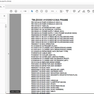 Tadano Crane TM-ZX500 41050601236A FRAME Parts Manual - PDF DOWNLOAD