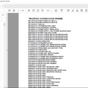 Download Tadano Crane TM-ZX500 41050601243A FRAME Parts Manual PDF