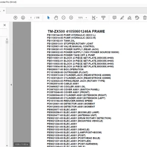 Tadano Crane TM-ZX500 41050601246A FRAME Parts Manual - PDF DOWNLOAD