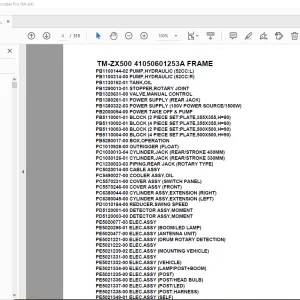 Tadano Crane TM-ZX500 41050601253A FRAME Parts Manual - PDF DOWNLOAD