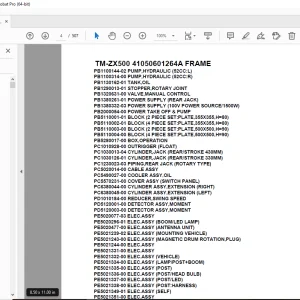 Tadano Crane TM-ZX500 41050601264A FRAME Parts Manual - PDF DOWNLOAD
