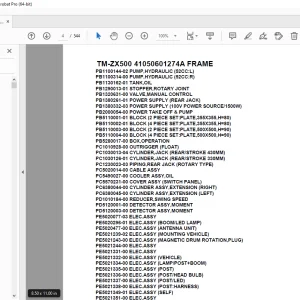 Tadano Crane TM-ZX500 41050601274A FRAME Parts Manual - PDF DOWNLOAD