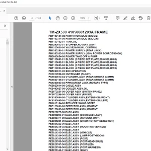 Tadano Crane TM-ZX500 41050601293A FRAME Parts Manual - PDF DOWNLOAD