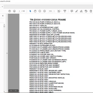 Download Tadano TM-ZX500 41050601295A FRAME Parts Manual PDF
