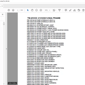 Tadano Crane TM-ZX500 41050601296A FRAME Parts Manual - PDF DOWNLOAD