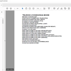 Parts Manual for Tadano Crane TM-ZX500 41050602064A BOOM PDF