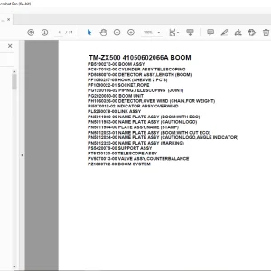 Download Tadano TM-ZX500 41050602066A BOOM Parts Manual PDF