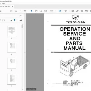 Taylor-Dunn B 6-60,B 6-61 Operation Service & Parts Manual S.NO 92463 UP PDF