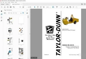Taylor-Dunn B0-012-38 3-Wheel RR Special Operation Troubleshooting & Replacement Parts Manual PDF
