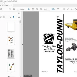 Taylor-Dunn B0-016-61E Operation Troubleshooting & Replacement Parts Manual PDF
