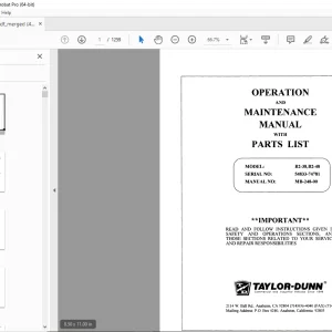 Taylor-Dunn B2-38,B2-48 Operation & Maintenance With Parts Manual PDF