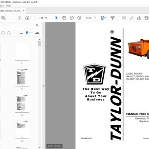 Taylor-Dunn B4-45F,B4-K60F Kalamazoo Speed Truck Operation Trouble Shooting & Parts Manual PDF