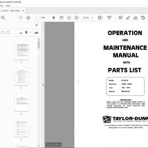 Taylor-Dunn B,BN,M Operation Operators & Maintenance Manual PDF