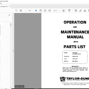 Taylor-Dunn GT-360 & GT-361 Operations & Maintenance With Parts Manual PDF