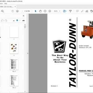 Taylor-Dunn Kalamazoo B4-2500 Operation Trouble Shooting & Replacement Parts Manual PDF