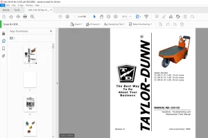 Taylor-Dunn MA100-00 Operation, Troubleshooting & Parts Manual S.NO 15850 PDF
