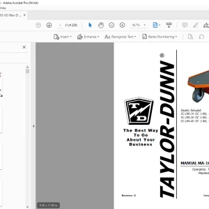 Taylor-Dunn MA100-00 Operation, Troubleshooting & Parts Manual S.NO 15850 PDF