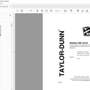 Taylor-Dunn MB-150-00 Operators & Maintenance With Parts Manual PDF