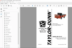 Taylor-Dunn MB-210-07 Operation Trouble Shooting With Parts Manual S.NO 147865 PDF