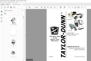 Taylor-Dunn MB-T48-01 Operation Trouble Shooting With Parts Manual PDF