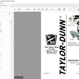 Taylor-Dunn MB-T48-01 Operation Trouble Shooting With Parts Manual PDF