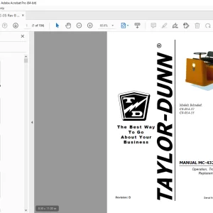 Taylor-Dunn MC-432-05 Operation Trouble Shooting & Replacement Parts Manual S.NO 151285 PDF