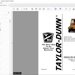 Taylor-Dunn MR-380-27 Operation Trouble Shooting & Replacement Parts Manual PDF