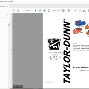 Taylor-Dunn MS-534-08 Operation Troubleshooting Parts Manual - PDF