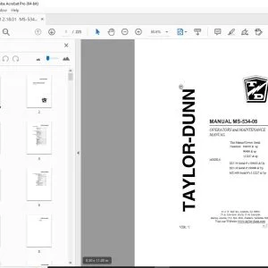 Taylor-Dunn MS-534-08 Operators & Maintenance Parts Manual PDF