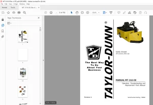 Taylor-Dunn MT-316-00 Operation Trouble Shooting With Parts Manual S.NO 166099 PDF