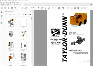 Taylor-Dunn P 2-49 Operation Troubleshootingย & Replacement Parts Manual S.NO 165452