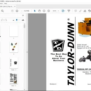 Taylor-Dunn P 2-49 Operation Troubleshooting  & Replacement Parts Manual S.NO 165452