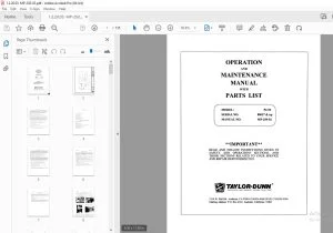 Taylor-Dunn P2-50 Vehicle Operation & Maintenance With Parts Manual PDF