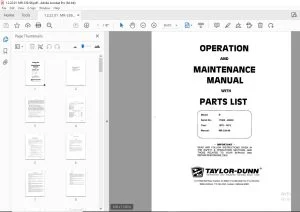 Taylor-Dunn R Operation & Maintenance With Parts Manual PDF