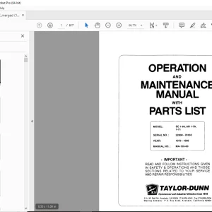 Taylor-Dunn SC 1-59,AN 1-70 AN 1-71 Operation & Maintenance Parts Manual PDF