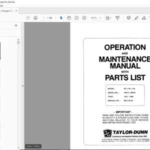 Taylor-Dunn SC 1-75,SC 1-76 Operation & Maintenance Parts Manual PDF