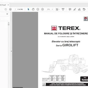 Terex GIROLIFT Elevator cu brat telescopic MANUAL DE FOLOSIRE SI INTRETINERE 57.0009.0519 - PDF