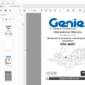Genie GTH-3007 Manipulačné zariadenie s teleskopickým výložníkom PREVÁDZKOVÁ PRÍRUČKA 57.0009.0456 PDF